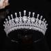 Aoligrace Cubic Zirconia Bridal Crown for Wedding Princess Queen Tiara Tall Party Pageant Headpiece Sweet 16 Hair Accessories A-Silver