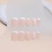 24 Pieces Short Press On Nails - Nude Angular Full Cover with White Flowers | French Acrylic Fingernails for Women & Girls | DIY Manicure Decoration - Buy Online on GoSupps.com