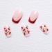 French Tips Press On Nails - Pink Glossy Cherry Design | Short Square False Nails - 24 Pcs Full Cover Acrylic Nail Art Kit for Women & Men - Buy Online on GoSupps.com