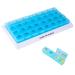 Monthly Pill Organizer 31-Day Pill Box by Week Large 4-Day Pill Box with Dust Box Large Compartment Portable Travel Case for Pills/Vitamins/Fish Oil/Supplements(Blue)