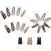 Black Marble French Tip Press On Nails Long with Gold Foil - 24Pcs - Buy Online on GoSupps.com