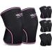 Warm Body Cold Mind Premium 7mm Neopren Knee Sleeves with anti-slip silicone stripes-compression Kniebandage for strength sports weight lifting (black/pink XXL (39.5-43cm)) XXL (39.5-43cm) black/pink