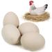 SunGrow Wooden Fake Eggs for Laying Hens in Chicken Coop, Train to Lay Inside Nest Box, Beige, 4 Pcs per Pack
