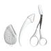 Eyebrow Scissors | Eyebrow Scissors with Comb | Stainless Steel Eyebrow Trimmer Scissors Tool | Curved Eyebrow Trimmer for Beginner | Leaves Eyebrow Razor for Men Women Girls 3Pcs (White)