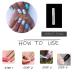 Blue Swirl Glossy Square Press-on Fake Nails | Bling Glitter Acrylic Stick-ons - 24 pcs - Buy Online on GoSupps.com