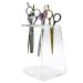Bbbabeslk Salon Shear Holder - Acrylic Scissors Holder for Groomer - 6 Holes Groomer Scissors Organizer Salon Shears Display Stylist Tool Rack Clear for Hair Stylist Scissors Desktop Organizer