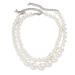 Oralgos set with 2 pearl chains pearls pearl chain material party jewelry pearls necklaces suitable for fashionable look ABS-pearl