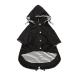 Minezi hundred coat with zipper and reflective buttons rain/waterproof adjustable shoulder strap removable hood keeps the dog clean and properly-black-XL X-Large (breast size: 72-80cm) black