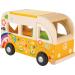 small foot 2744 wooden hippie play bus in flower power design with opening doors and roof from 18 months