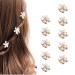 10 Pcs Small Pearl Hair Clips Mini Pearl Claw Clips with Flower Design  Sweet Artificial Bangs Clips Decorative Hair Accessories for Women Girls