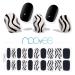 NOOVES NOOVES Nail Gel Sheets | Bold Zebra - Art Design 20 Pieces Premium Semi-Cured Gel Nails Gel Nail Stickers 1 Nail File and 1 Orange Stick Vegan