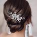 ISLHJDD Wedding Hair Clip Bridal Hair Comb Diamante Crystal Pearl Hair Comb Wedding Hair Accessory Decorative Wedding Hair Comb Hair Accessories for Brides Girls