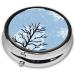 Christmas Santa Snowman Mini Round Pill Box | 3-Compartment Travel Organizer | Portable Medicine Case for Pocket Home & Office - Buy Online on GoSupps.com