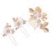 BELLIFFY 1 Set Leaves and Flowers Hair Comb Hair Comb Clip Girl Headpiece Bridal Hair Accessories Hair Accessories for Headpiece for Wedding Decoration Bride Headdress Flower Hair Pin