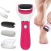 BOMPOW Foot Scrubber Electric Callus Remover Rechargeable Foot File Hard Skin Remover Pedicure Tools Electronic Callus kit for Cracked Heels and Dead Skin with 2 Roller Heads Red