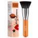 DUAIU Foundation Brush Flat Top Kabuki Foundation Brush for Liquid Makeup Premium Synthetic Makeup Brushes Liquid Blending Mineral Powder Buffing Stippling Flawless Face Brush Tools Orange