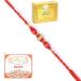 Ghasitaram Gifts Rakhi for Brother Rakhis Online - 2K-271 Fancy Thread Rakhi with 200 GMS of Kaju katli and 200 GMS of Soan Papdi Rakhi with 200 gms of Kaju katli and Soan Papdi