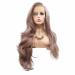 Drag Queen Synthetic Lace Front Wigs Smoky Pink/Milky Lavender Natural Hairline Side Part Long Wave Hair Female Cosplay Wigs 26"
