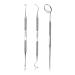 Dentaplex 3 Pcs Oral Dental Care Kit for Teeth Cleaning Whitening Plaque Removal Tartar Remover Scraper Dual Ended Tooth Picks Dentist Mirror Dental Tools