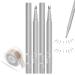 DENGWANG Double Tip Lower Eyelash Pencil Two Prong Eyeliner Lower Eyelash Pen Waterproof Liquid Eyeliner Pen Super Slim Eye Liner Waterproof Eyeliner Pencil Smudge Proof (2PCS Brown+2PCS Black)