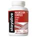 STAY ALIVE Triple Magnesium Complex Supplement 500mg, Chelated Glycinate, Citrate & Malate Powder, High Absorption Magnesium for Women and Men, 120 Pills, Non-GMO & Gluten-Free Capsules