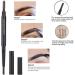 Double Head Eyebrow Pencil 5 Colors Waterproof Eyebrow Triangular Eyebrow Pencil Tip with Brush Cosmetic Makeup (Black ) - Buy Online on GoSupps.com