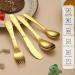 Evanda Gold Toddler Utensils Gold Titanium Coated 4 Pieces Stainless Steel Toddler Silverware Set Kids Utensils Forks and Spoons Mirror Polished Smooth Round Tableware and Dishwasher Safe 2.gold - Buy Online on GoSupps.com