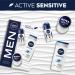 NIVEA MEN Active Sensitive Gift Set with Moisturizing Care Products Gift set with Sensitive Shower Gel Sensitive Protect Antiperspirant Deodorant Roll-on and NIVEA Men Cream - Buy Online on GoSupps.com