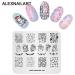 4PCS Nail Art Stamping Plates Set - Christmas Flower Grid Design Stencils with Polish Stamper | Multi-Pattern Nail Art Templates for DIY Manicure - Buy Online on GoSupps.com