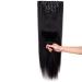 Dododoing clip-in hair extension with 16 clips 61-66 cm lured smooth thick synthetic hair 6 pieces size.Straight - 66 cm 130g Dark Black# Straight - 66 cm 130g Dark Black#
