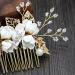 Minkissy White Wedding Hair Comb - Pearl Crystal Bridal Hair Accessory for Bridesmaid - Rhinestone Flower Clip Pin - Buy Online on GoSupps.com