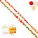 Ghasitaram Gifts Rakhi for Brother Rakhis Online - Set of 2 6431 6432 Pearl Rakhis with 200 GMS of Besan Barfi