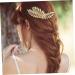 Beaupretty Wedding Hair Accessories comb hair bridal gold trim bridal headpiece gold decor gold headpiece leaves decor leaf decor women headdress Zinc alloy wedding Gold Hair Accessories - Buy Online on GoSupps.com