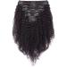 Double Weft Remy Hair Afro Kinky Curly Clip in Hair Extensions Brazilian Human Hair Clips in Real Hair Extensions for Black Women 12inch-105g 1B Natural Black 12 Inch #1B Natural Black - Buy Online on GoSupps.com