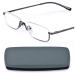 EYEGUARD Reading Glasses Half Frame Reading Glasses Lightweight Metal Reading Aid for Men and Women Black 2.0 Diopters
