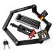 Capribike-compact bicycle lock-folding lock with bracket-robust & durable-folding lock bike-folding lock-including 2x KB24 key 1x BK059-1 bracket 2x Velcro fasteners