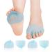 JUMPOW Metatarsal Pads (2 Pairs) Soft & Durable Ball of Foot Cushions for Men & Women Gel Toe Separator Spacers Idea for Mortons Neuroma Blisters Callus Metatarsal Foot Pain Relief - Blue