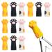 SDUSEIO 12 Pieces Cuticle Nipper Cover Silicone Cuticle Nail Protector Cat Paw Cuticle Scissors Trimmer Nippers Tweezers Protective Sleeve for Nail and Toenails Manicure Tools,3 Colors