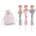 Paperkiddo 3pcs pacifier chain pacifier band girl and boy from Bauhmwoll-Musselin with nickel-free metal clips 22cm for bib triangular sucker scnuller (bear + rabbits + love)
