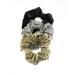 Zac's Alter Ego Set of 3 Hair Scrunchies - 1 Black 1 Silver 1 Gold