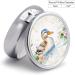 Round Watercolor Duck Print Pill Box - 3 Compartment Portable Medicine Organizer | Decorative Metal Pocket Pill Case - Buy Online on GoSupps.com