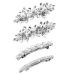 4 Pieces Wedding Hair Accessories for Women - Diamante Hair Clips Silver Hair Clips Wedding Guest Hair Accessories Pearl Hair Clip Hair Clips for Wedding Hairstyles Rhinestone Bridal Hair Clip