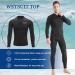Men's 1.5mm Neoprene Wetsuit Top - Front Zip Long Sleeve Jacket for Swimming, Diving, Surfing - Black X-Large - Buy Online on GoSupps.com