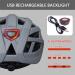 Adult Bike Helmet with Light - Matte Gray - L(23-24 in/59-61cm) | Mountain Road Bicycle Helmet for Men and Women - Buy Online on GoSupps.com