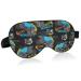 Blue Truck Car Trace of Tire Drive and Speed on Black Eye Masks Cover Blocks Light Sleep Mask Shade Cover Blindfold Eyeshade Cover with Adjustable Head Strap for Men Women Kids 8.5x6x0.4 Inch Multi 6