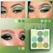 9 Colors Shimmer Matte Green Eyeshadow Palette - Highly Pigmented Light and Dark Green Shades for Stunning Eye Makeup - Blendable Shiny Matte Green Makeup Powder Palette - Buy Online on GoSupps.com
