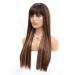 Highlight Blonde Wigs for Women Long Straight Wig with Bangs Natural Fashion Silky Soft Remy Hair Heat Resistant Fiber Synthetic Wig Machine Made Glueless Full Wig 24 Inch Regular Everyday Wig 24 Inch-Silky Soft Smooth Blo…
