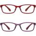 Shop Women's Blue Light Blocking Reading Glasses - Flexible Anti-Eyestrain Computer Readers - Full-Rim Red/Purple 2.5x - Buy Online on GoSupps.com