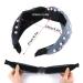Makone Pearl Wide Headband for Women - Velvet Vintage Hairband for Wedding and Party - Buy Online on GoSupps.com