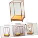 ORFOFE Box Wood Carving Glass Cover clear display stand buddha display stand Display Accessory toy shelf 17x12cm Assorted Color - Buy Online on GoSupps.com